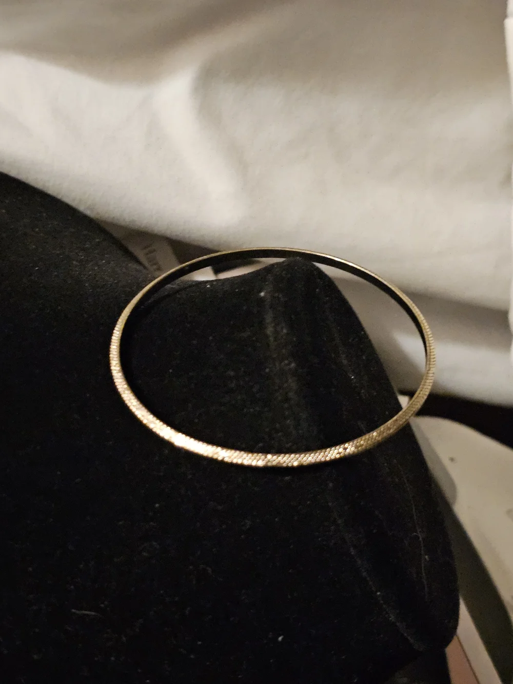 Elegant Gold Tone Textured Bangle Bracelet